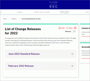 Example of Releases web page format